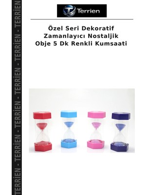 Terrien Özel Seri Dekoratif Zamanlayıcı Nostaljik Obje 5 Dk Renkli Kumsaati