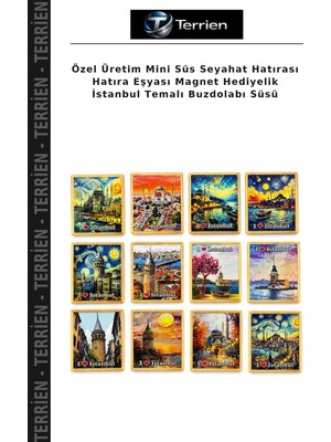 Terrien Özel Üretim Mini Süs Seyahat Hatırası Hatıra Eşyası Magnet Hediyelik Istanbul Temalı Buzdolabı Süsü