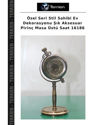 Terrien Özel Seri Stil Sahibi Ev Dekorasyonu Şık Aksesuar Pirinç Masa Üstü Saat 16186