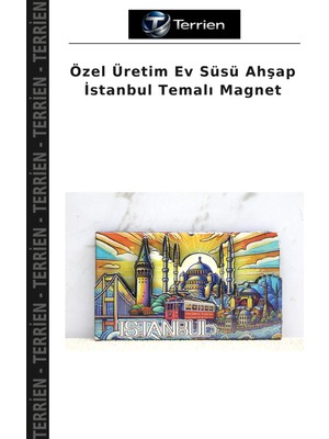 Terrien Özel Üretim Ev Süsü Ahşap Istanbul Temalı Magnet