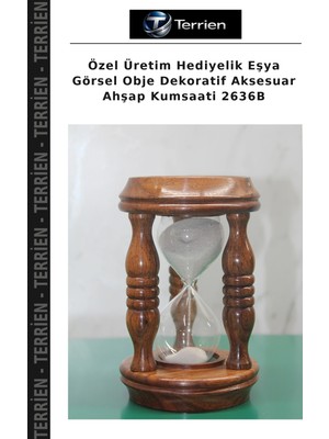 Terrien Özel Üretim Hediyelik Eşya Görsel Obje Dekoratif Aksesuar Ahşap Kumsaati 2636B