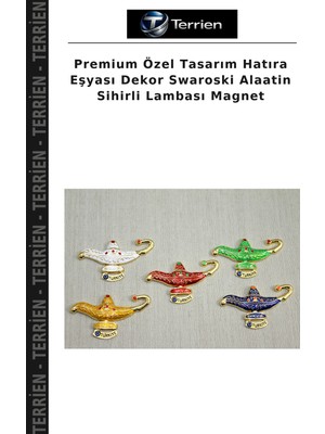 Terrien Premium Özel Tasarım Hatıra Eşyası Dekor Swaroski Alaatin Sihirli Lambası Magnet