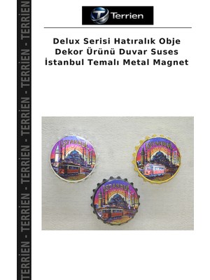 Terrien Delux Serisi Hatıralık Obje Dekor Ürünü Duvar Suses Istanbul Temalı Metal Magnet