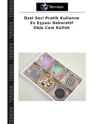 Terrien Özel Seri Pratik Kullanım Ev Eşyası Dekoratif Obje Cam Küllük