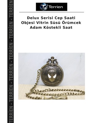 Terrien Delux Serisi Cep Saati Objesi Vitrin Süsü Örümcek Adam Köstekli Saat