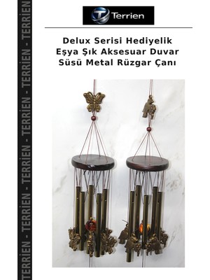 Terrien Delux Serisi Hediyelik Eşya Şık Aksesuar Duvar Süsü Metal Rüzgar Çanı