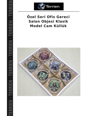 Terrien Özel Seri Ofis Gereci Salon Objesi Klasik Model Cam Küllük