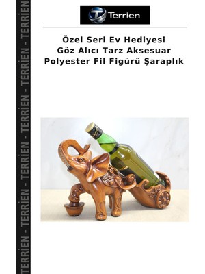Terrien Özel Seri Ev Hediyesi Göz Alıcı Tarz Aksesuar Polyester Fil Figürü Şaraplık