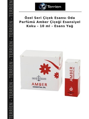 Terrien Özel Seri Çiçek Esansı Oda Parfümü Amber Çiçeği Esansiyel Koku - 10 ml - Esans Yağ