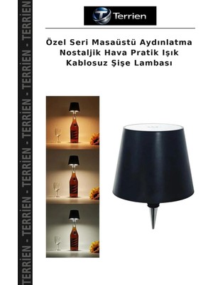 Terrien Özel Seri Masaüstü Aydınlatma Nostaljik Hava Pratik Işık Kablosuz Şişe Lambası