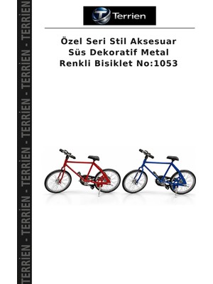 Terrien Özel Seri Stil Aksesuar Süs Dekoratif Metal Renkli Bisiklet NO:1053