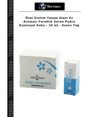 Terrien Özel Üretim Yaşam Alanı Ev Aroması Ferahlık Veren Pudra Esansiyel Koku - 10 ml - Esans Yağ