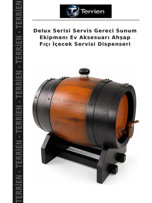 Terrien Delux Serisi Servis Gereci Sunum Ekipmanı Ev Aksesuarı Ahşap Fıçı Içecek Servisi Dispenseri
