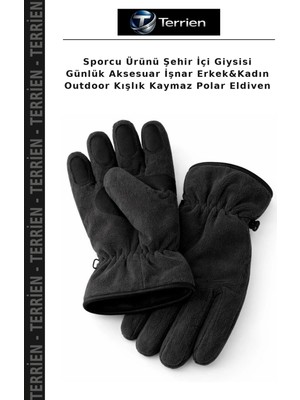 Terrien Sporcu Ürünü Şehir Içi Giysisi Günlük Aksesuar Işnar Erkek&kadın Outdoor Kışlık Kaymaz Polar Eldiven