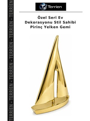 Terrien Özel Seri Ev Dekorasyonu Stil Sahibi Pirinç Yelken Gemi