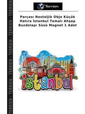 Terrien Parçası Nostaljik Obje Küçük Hatıra Istanbul Temalı Ahşap Buzdolapı Süsü Magnet 1 Adet