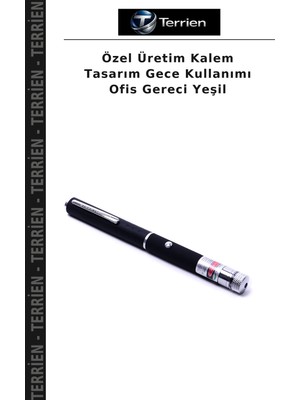 Terrien Özel Üretim Kalem Tasarım Gece Kullanımı Ofis Gereci Yeşil