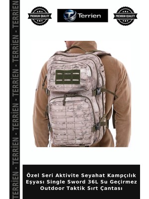 Terrien Özel Seri Aktivite Seyahat Kampçılık Eşyası Single Sword 36L Su Geçirmez Outdoor Taktik Sırt Çantası