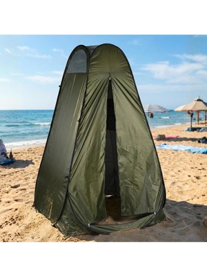 Tr Otomatik Kuruluma Sahip Kamp Tuvaleti-Duşu-Giyinme Kabini 125X125X210 (Yeşil)