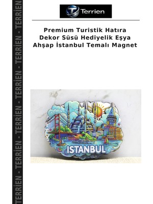 Terrien Premium Turistik Hatıra Dekor Süsü Hediyelik Eşya Ahşap Istanbul Temalı Magnet