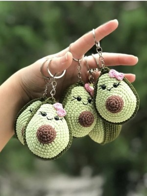 Amigurumi Organik Oyuncak - Avakado Anahtarlık