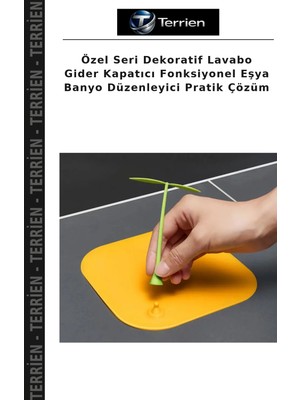 Terrien Özel Seri Dekoratif Lavabo Gider Kapatıcı Fonksiyonel Eşya Banyo Düzenleyici Pratik Çözüm
