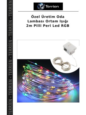 Terrien Özel Üretim Oda Lambası Ortam Işığı 2m Pilli Peri LED Rgb