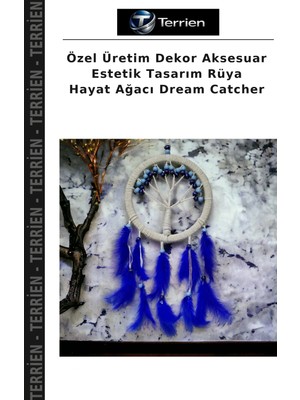 Terrien Özel Üretim Dekor Aksesuar Estetik Tasarım Rüya Hayat Ağacı Dream Catcher