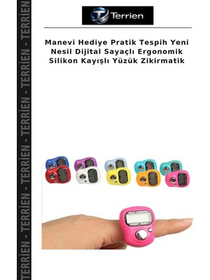 Terrien Manevi Hediye Pratik Tespih Yeni Nesil Dijital Sayaçlı Ergonomik Silikon Kayışlı Yüzük Zikirmatik