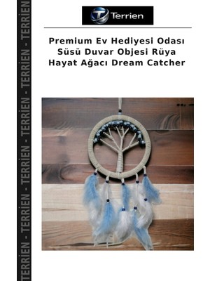 Terrien Premium Ev Hediyesi Odası Süsü Duvar Objesi Rüya Hayat Ağacı Dream Catcher