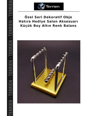 Terrien Özel Seri Dekoratif Obje Hatıra Hediye Salon Aksesuarı Küçük Boy Altın Renk Balans