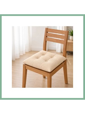 Bşk Virgo Bağcıklı Sandalye Minderi · 40 × 40 × 4 cm | Krem | Dış Mekân BSK2026