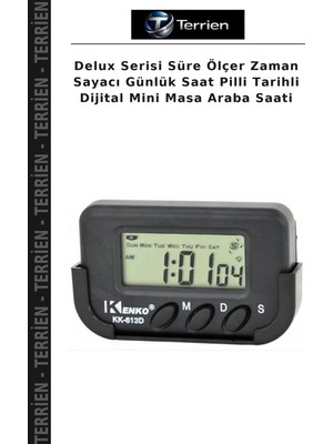 Terrien Delux Serisi Süre Ölçer Zaman Sayacı Günlük Saat Pilli Tarihli Dijital Mini Masa Araba Saati