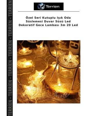 Terrien Özel Seri Kutuplu Işık Oda Süslemesi Duvar Süsü LED Dekoratif Gece Lambası 3m 20 LED