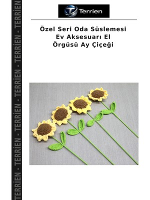 Terrien Özel Seri Oda Süslemesi Ev Aksesuarı El Örgüsü Ay Çiçeği