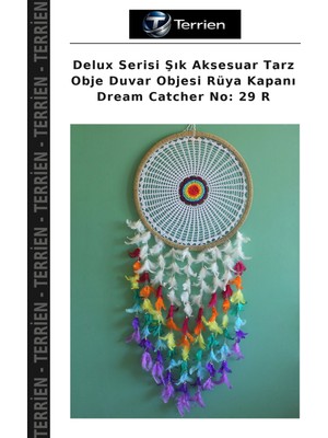 Terrien Delux Serisi Şık Aksesuar Tarz Obje Duvar Objesi Rüya Kapanı Dream Catcher No: 29 R
