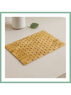 Bşk Virgo Bambu Ahşap Kaymaz Banyo Paspası 42X62 cm BSK2026