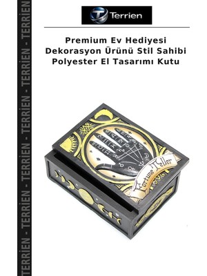 Terrien Premium Ev Hediyesi Dekorasyon Ürünü Stil Sahibi Polyester El Tasarımı Kutu