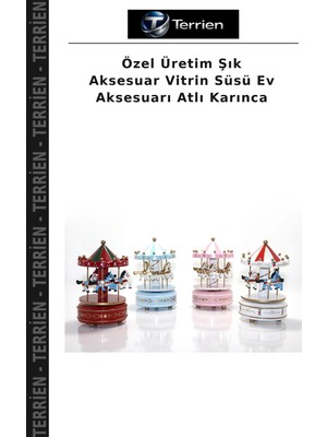 Terrien Özel Üretim Şık Aksesuar Vitrin Süsü Ev Aksesuarı Atlı Karınca