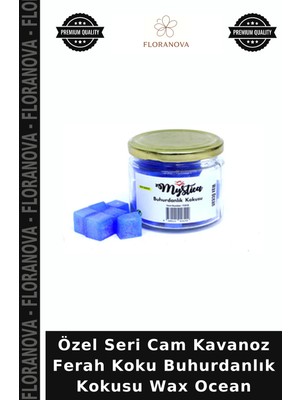 Floranova Özel Seri Cam Kavanoz Ferah Koku Buhurdanlık Kokusu Wax Ocean