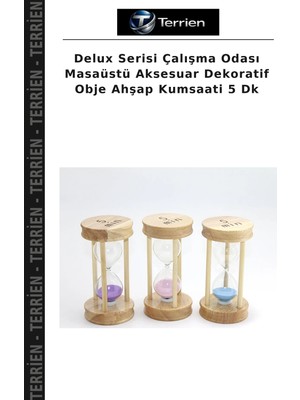 Terrien Delux Serisi Çalışma Odası Masaüstü Aksesuar Dekoratif Obje Ahşap Kumsaati 5 Dk