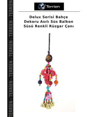 Terrien Delux Serisi Bahçe Dekoru Asılı Süs Balkon Süsü Renkli Rüzgar Çanı
