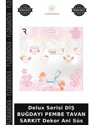 Floranova Delux Serisi Diş Buğdayı Pembe Tavan Sarkıt Dekor Ani Süs