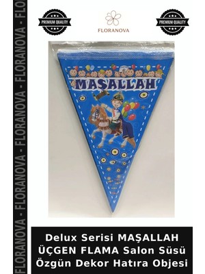 Floranova Delux Serisi Maşallah Üçgen Flama Salon Süsü Özgün Dekor Hatıra Objesi