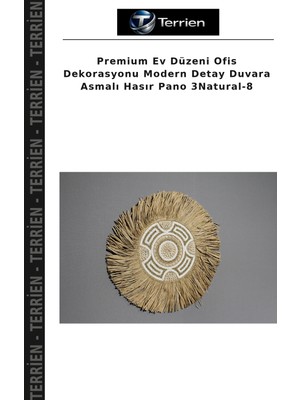 Terrien Premium Ev Düzeni Ofis Dekorasyonu Modern Detay Duvara Asmalı Hasır Pano 3natural-8