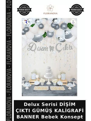Floranova Delux Serisi Dişim Çıktı Gümüş Kaligrafi Banner Bebek Konsept