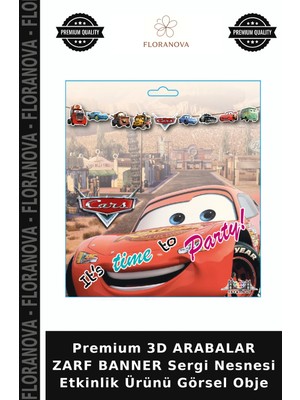 Floranova Premium 3D Arabalar Zarf Banner Sergi Nesnesi Etkinlik Ürünü Görsel Obje