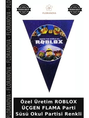 Floranova Özel Üretim Roblox Üçgen Flama Parti Süsü Okul Partisi Renkli