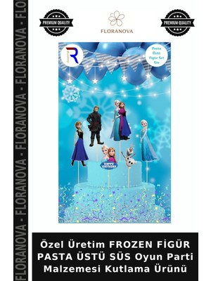 Floranova Özel Üretim Frozen Figür Pasta Üstü Süs Oyun Parti Malzemesi Kutlama Ürünü