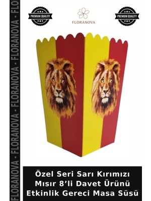 Floranova Özel Seri Sarı Kırımızı Mısır 8’li Davet Ürünü Etkinlik Gereci Masa Süsü
